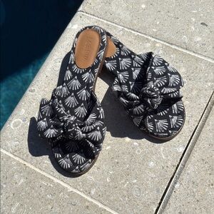 J.Crew Black and White Patterned Sandals